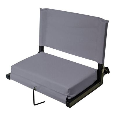 Afuera Living 16" Transitional Metal Large Stadium Chairs in Gray