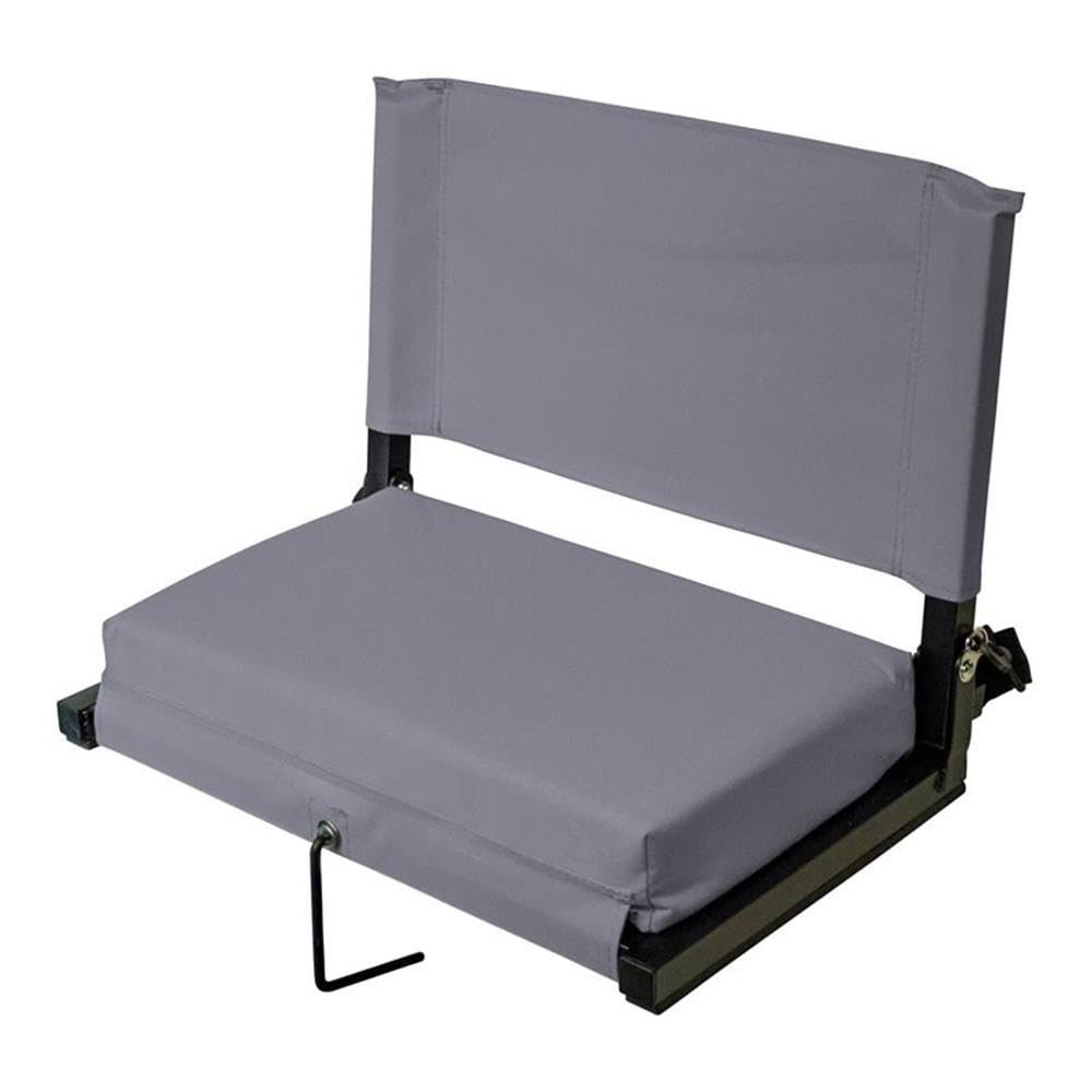 Afuera Living 16" Transitional Metal Large Stadium Chairs in Gray