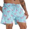 APTRO Men's Swim Trunks with Compression Liner 5.5" Bathing Suit Beach Swimsuits #209 Flamingo L view 2