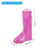 PATIKIL XL Waterproof Rain Boot Shoe Cover, 1 Pair PVC Reusable Non-Slip Overshoes Rain Galoshes Snow Boots Protector with Zipper for Rainy Outdoor, Pink view 2