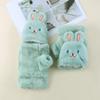 SKYPIG Women Fashion Knitted Plush Twist Windproof Warm Thickened Fingered Plus Gloves Gloves Mittens Men (Color : B-Green, Size : One Size) view 3