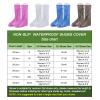 PATIKIL M Waterproof Rain Boot Shoe Cover, 1 Pair PVC Reusable Non-Slip Overshoes Rain Galoshes Snow Boots Protector with Zipper for Rainy Outdoor, Coffee view 3