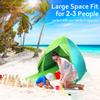FBSPORT Beach Tent,Portable Pop Up Beach Shade Sun Shelter with UV Protection for 2-3 Person,Camping Beach Tent Instant Umbrella Baby Canopy Cabana view 3