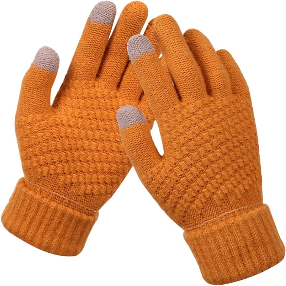 SKYPIG Warm Gloves in WinterPhone and Creative and Mobile Women's Printing Snowflake Gloves Knitted Gloves Mittens for Women Cold Weather Heated (Color : 2-b, Size : One Size)
