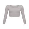 KLOTHO Crop Tops for Women Aesthetic Clothes Square Neck Tops for Women Cute Crop Tshirts for Teen Girls Sliver Grey X-Large view 1