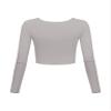 KLOTHO Crop Tops for Women Aesthetic Clothes Square Neck Tops for Women Cute Crop Tshirts for Teen Girls Sliver Grey X-Large view 2