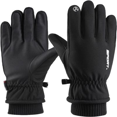 SKYPIG Women's Winter Imitation Leather Gloves Plush Gloves Bowknot Warm PU Gloves Mittens for Women Cold Weather Heated (Color : C-Black, Size : One Size)