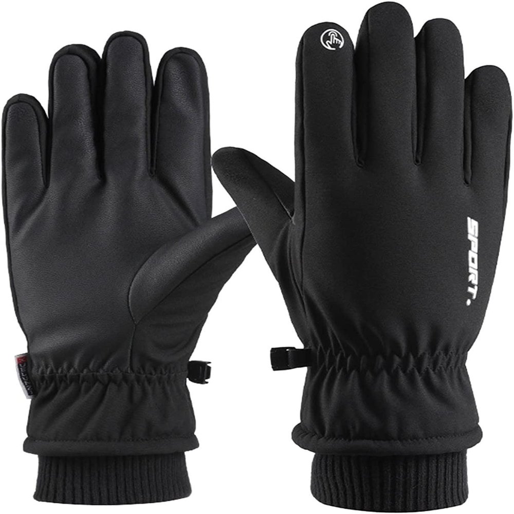 SKYPIG Women's Winter Imitation Leather Gloves Plush Gloves Bowknot Warm PU Gloves Mittens for Women Cold Weather Heated (Color : C-Black, Size : One Size)