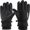 SKYPIG Women's Winter Imitation Leather Gloves Plush Gloves Bowknot Warm PU Gloves Mittens for Women Cold Weather Heated (Color : C-Black, Size : One Size) view 1
