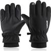 SKYPIG Women's Winter Imitation Leather Gloves Plush Gloves Bowknot Warm PU Gloves Mittens for Women Cold Weather Heated (Color : C-Black, Size : One Size) view 4