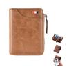 2023 New Multi-Functional RFID Blocking Waterproof Durable PU Leather Wallet, Large Capacity Zipper Wallets for Men Holds 1-14 Cards, Soft Slim Genuine Leather RFID Blocking Wallet Technology (KHAKI) view 1