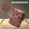 2023 New Multi-Functional RFID Blocking Waterproof Durable PU Leather Wallet, Large Capacity Zipper Wallets for Men Holds 1-14 Cards, Soft Slim Genuine Leather RFID Blocking Wallet Technology (KHAKI) view 4
