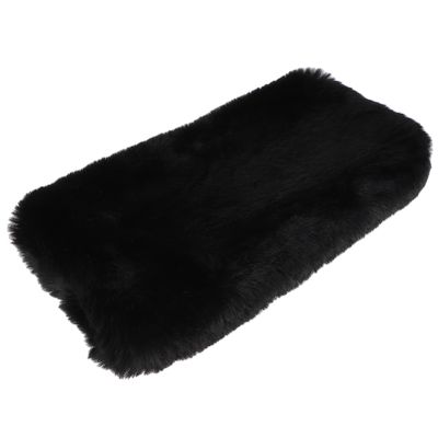 NOLITOY Heated Hand Black Hand Warmers Muffs for Hands Neck Warmer Scarf Cold Weather Quarterback Hand Warmer Pouch Fur for Women Faux Rabbit Fur Blanket Miss Warm Hands Accessories