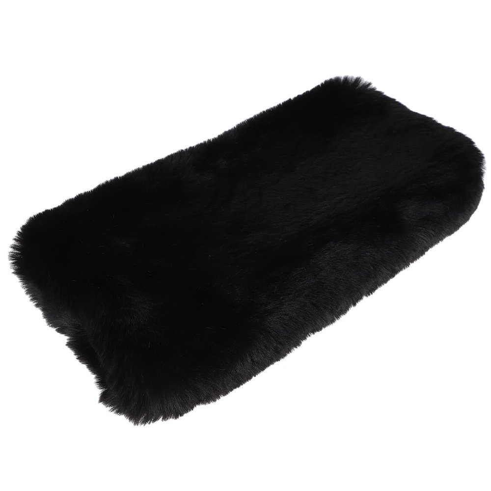 NOLITOY Heated Hand Black Hand Warmers Muffs for Hands Neck Warmer Scarf Cold Weather Quarterback Hand Warmer Pouch Fur for Women Faux Rabbit Fur Blanket Miss Warm Hands Accessories