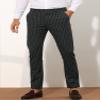 Lars Amadeus Stripes Dress Pants for Men's Slim Fit Business Flat Front Chino Trousers 28 Black view 2
