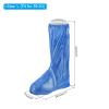 PATIKIL L Waterproof Rain Boot Shoe Cover, 1 Pair PVC Reusable Non-Slip Overshoes Rain Galoshes Snow Boots Protector with Zipper for Rainy Outdoor, Blue view 2