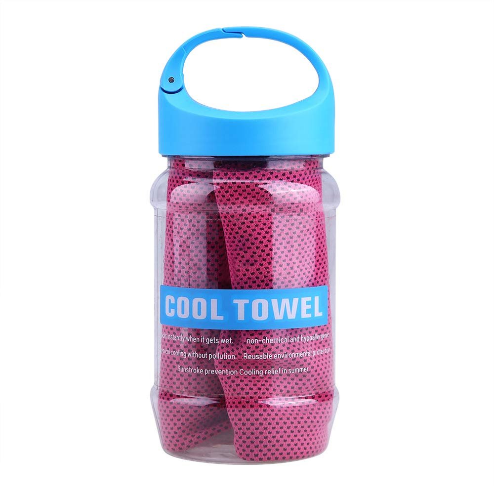 Cooling Towel, Ice Towel for Neck Soft Breathable Towel Microfiber Cool Towel Ice Towel for Fitness Guys Microfiber Towel Stay Cool(Pink)