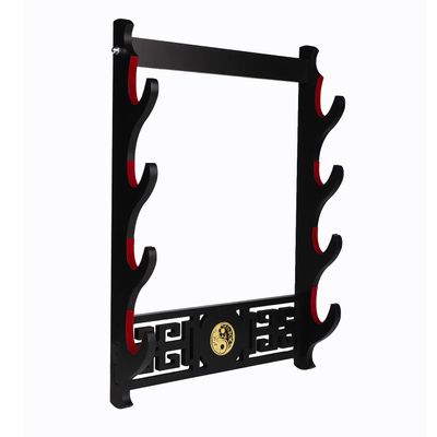 GUIIYLGG Sword Holder Katana Wall Mount - 4-Tier Tai Chi icon Velvet Padded Katana Holder Samurai Sword Display Rack Wand Lightsabe Wakizashi Sword Stand Display Hanger