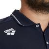 ARENA Unisex Team Solid Polo T-Shirt Short Sleeve Cotton Active Tee Regular Fit Athletic Top Gym Exercise Swimmers Training, Navy, Small view 3