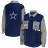 WEAR by Erin Andrews Women's Navy Dallas Cowboys Button-Up Shirt Jacket view 1