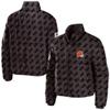 WEAR by Erin Andrews Women's Brown Cleveland Browns Puffer Full-Zip Cropped Jacket view 1