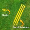 Bratla Cricket wickets with bails - Cricket Stumps Made of Wood, Set of 3 Stumps for Cricket with 2 bails, T20 Cricket Wicket, Cricket Stumps (Yellow) view 3
