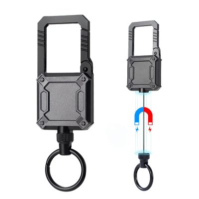 Magnetic Retractable Keychain with Gift box, Heavy Duty Carabiner Key chain with 25" Cord, Up to 50 oz Keys and Tools, Gift for Birthdays Christmas Father's Day Valentine's Day
