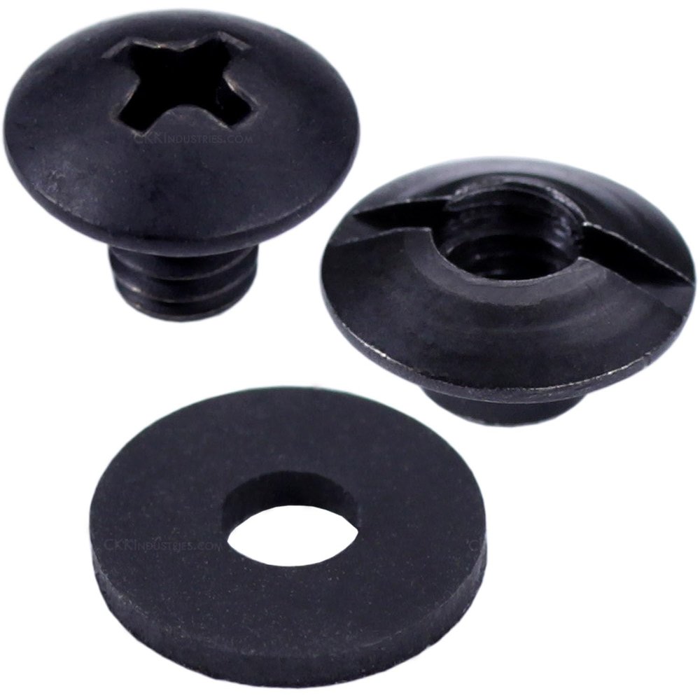 HolsterSmith Holster Attachment Mounting Assembly  (12 Pack) - (1/8 Chicago Slotted Binding Post + 1/8 Truss Head Screw + 1/16 EPDM Washer) - for KYDEX Holster Belt Clips & More