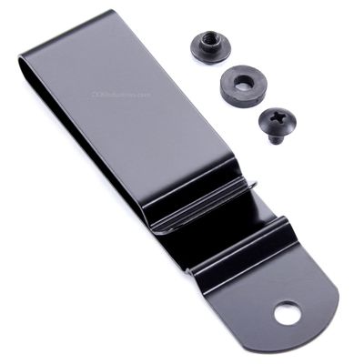 Universal Heavy Duty Metal Belt Clip - (Fits 1.75 inch Belts) - (Black) - (w/Hardware) - (1 Pack) - Replacement Steel Clip Holder for Holsters, Sheaths, Phone Cases