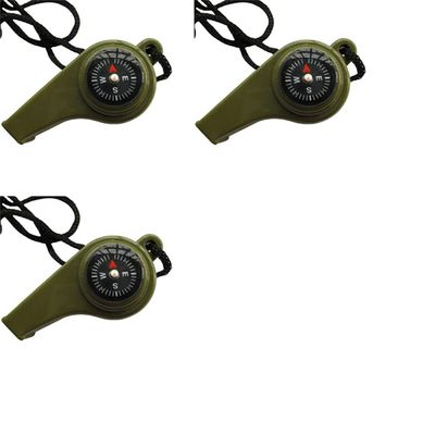 Magik 3-6 Pcs 3 in1 Whistle Compass Thermometer for Outdoor Emergency Gear Survival (3 Pack)