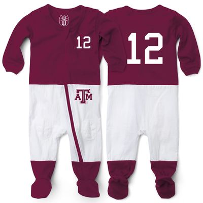 Wes and Willy Baby College Sports Fan Football Jersey Sleeper (Tex A&M, 18 Months)