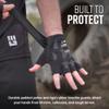 MudGear Gloves - Durable Fingerless Workout Gloves with Wrist Support for Obstacle Races and Fitness Training, Improves Grip, Protects Hands, Boosts Performance, Medium, Black view 2
