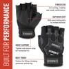MudGear Gloves - Durable Fingerless Workout Gloves with Wrist Support for Obstacle Races and Fitness Training, Improves Grip, Protects Hands, Boosts Performance, Medium, Black view 3