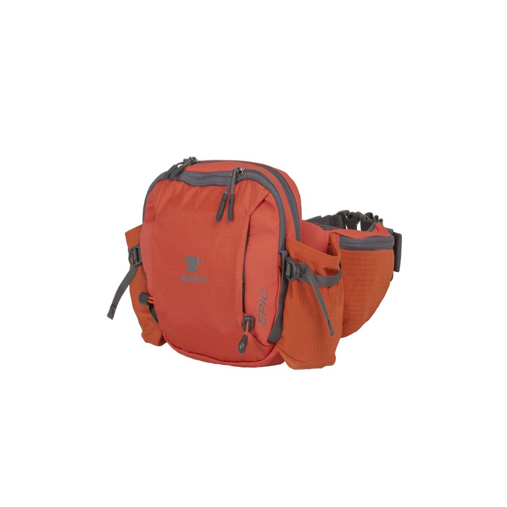 Mountainsmith Epic Lumbar Small Waist and Fanny Pack, Running, Hiking, Cycling, Travel, and Outdoor Sport Activities with Dual Water Bottle Pockets, Cinnamon Red
