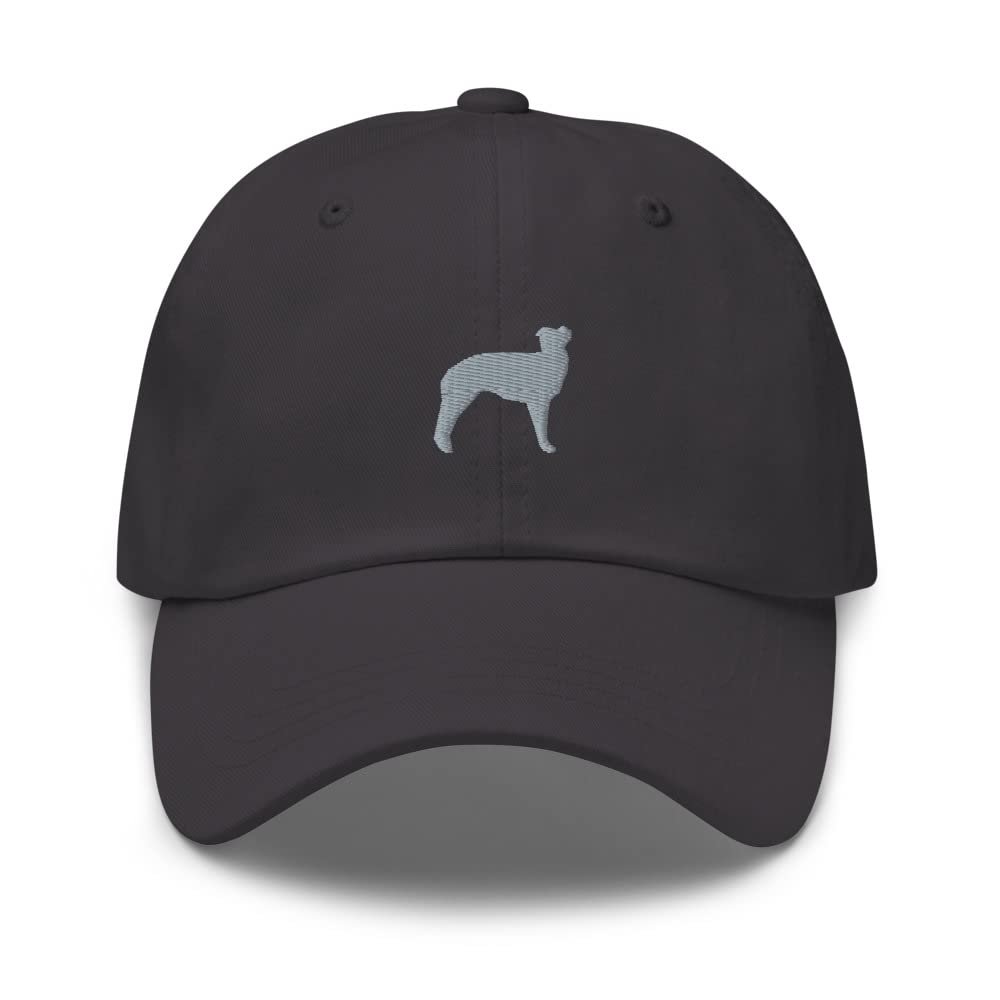 Silken Windhound hat, Embroidered Unisex Baseball hat, Windhound Gifts, Dog mom dad hat. Dark Grey