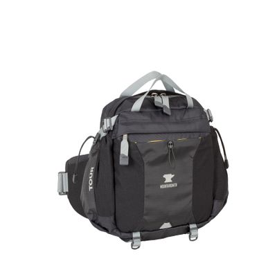Mountainsmith Tour Lumbar Waist pack, Running, Hiking, Cycling, Travel, and Outdoor Sport Activities with Dual Water Bottle Holders, Grey Black