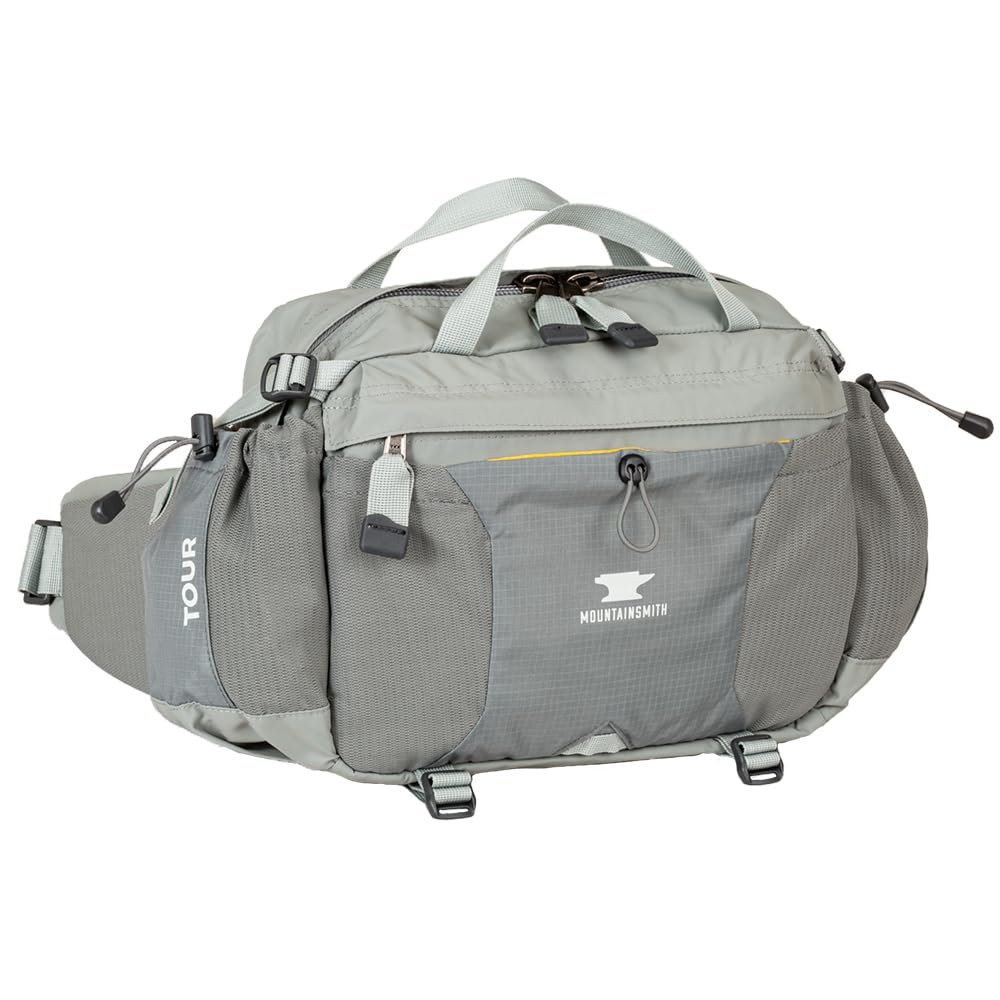 Mountainsmith Tour Lumbar Waist pack, Running, Hiking, Cycling, Travel, and Outdoor Sport Activities with Dual Water Bottle Holders, Moon Mist Grey