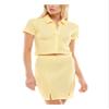 Ultra Flirt Womens Juniors Crop Top 2PC Skirt Outfit Yellow M view 1