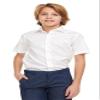 AKUTO Boys Slim Fit Solid White Short Sleeve Button Cuff Dress Shirt White 4