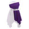 JEATHA Kids Girls Sleeveless Asymmetrical Color Block Tank Dress Lyrical Modern Contemporary Dance Costume Purple 6 Years view 3