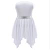 JEATHA Kids Girls Sleeveless Asymmetrical Color Block Tank Dress Lyrical Modern Contemporary Dance Costume Purple 6 Years view 4