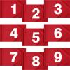 9 Pieces Large Numbered Golf Flags with Tube Inserted 20''L x 14''H Oversize Putting Flags Number 1-9, 420D Nylon Flag for Yard Indoor Outdoor Backyard Garden (Red) view 1
