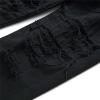 DGHM-JLMY Men's Hip-Hop Knee Hole Jeans Destroyed Distressed Tapered Leg Jeans Stretch Biker Ripped Skinny Pants (Black,27) view 4