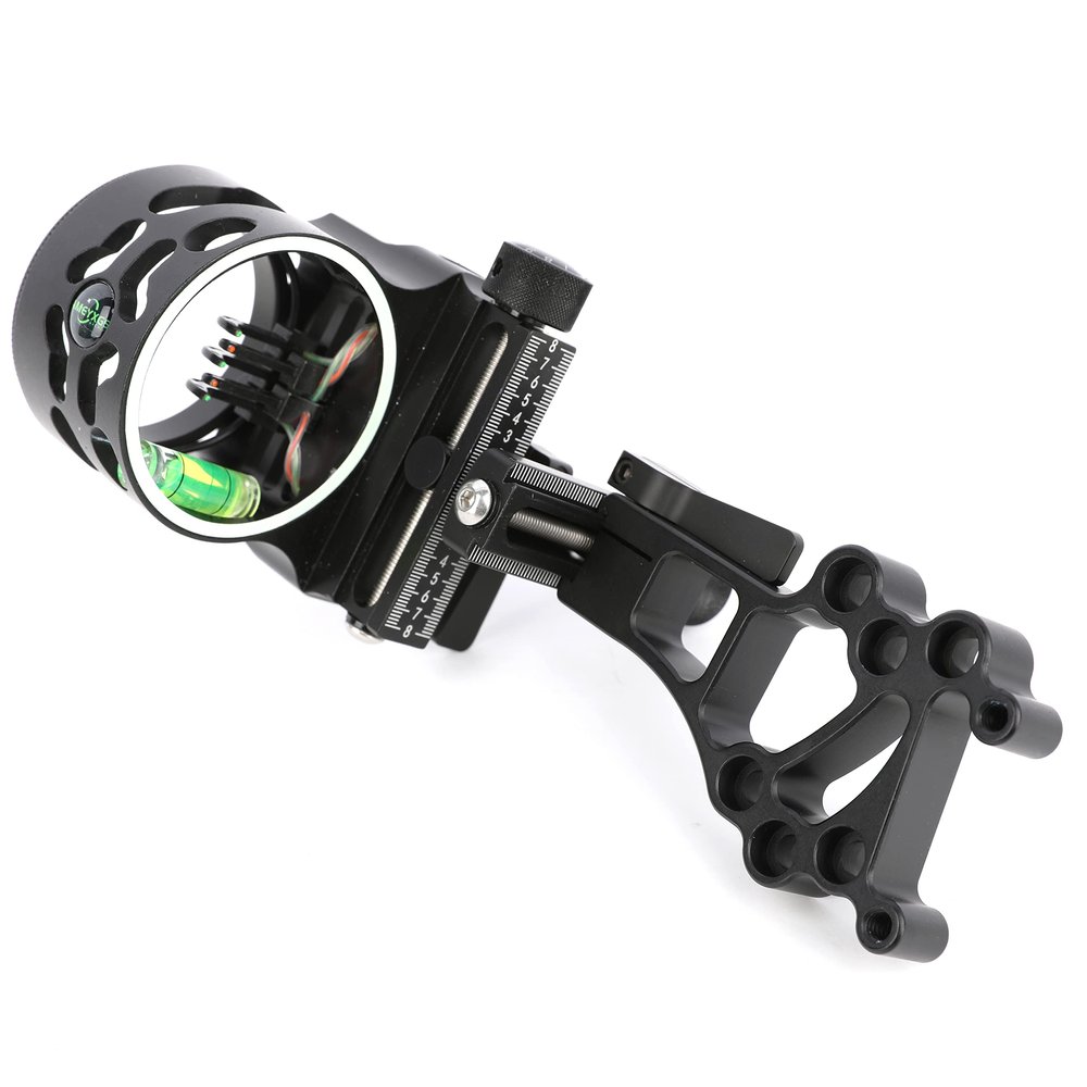 5 Pin Bow Sight for Compound Bow 0.019Fiber Optic Archery Hunting Sighting Suitable for Left/Right Handed Archers (Short Pole)