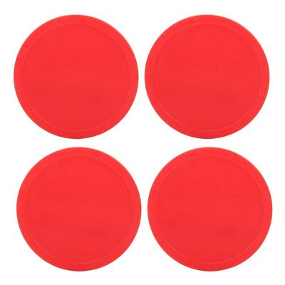 4 Pieces Plastic Air Hockey Pucks Replacement Round Pucks for Game Tables, Equipment, Accessories(75mm)