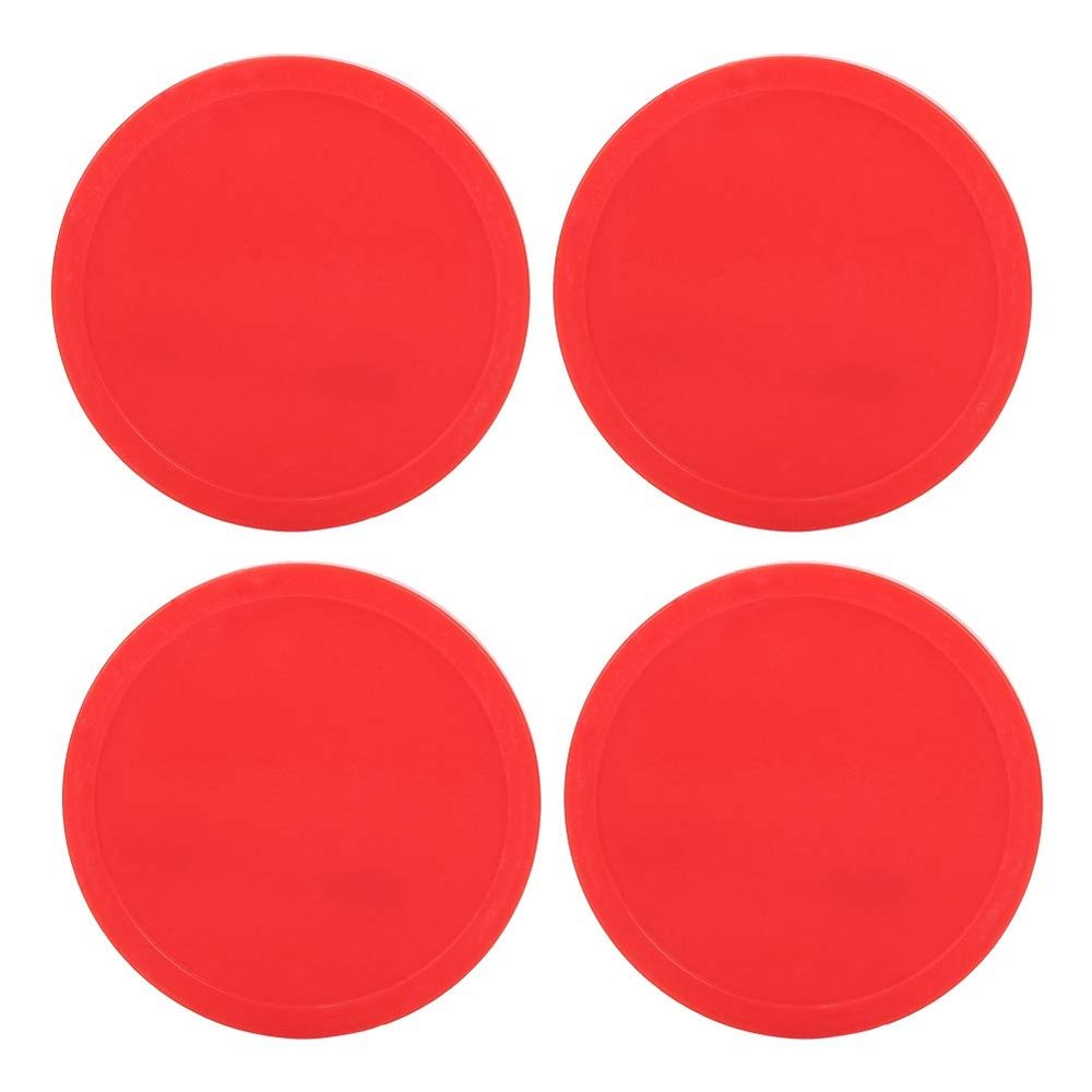 4 Pieces Plastic Air Hockey Pucks Replacement Round Pucks for Game Tables, Equipment, Accessories(75mm)