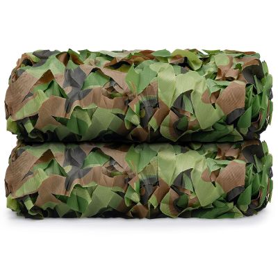 iunio 2PCS Camo Netting Camouflage Hunting Blind Camo Net Mesh Burlap for Duck Blind, Military Surplus, Deer Stand, Decoration, Party, Army, Shoot(Woodland Camo, 4.9ft*6.5ft/1.5m*2m)