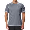 Men's Swim Shirts Quick Dry Rash Guard UPF 50+ Sun Protection Fishing Beach Water Shirts Short Sleeve Dark Grey view 1