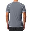 Men's Swim Shirts Quick Dry Rash Guard UPF 50+ Sun Protection Fishing Beach Water Shirts Short Sleeve Dark Grey view 2