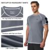 Men's Swim Shirts Quick Dry Rash Guard UPF 50+ Sun Protection Fishing Beach Water Shirts Short Sleeve Dark Grey view 3